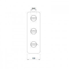 BOSSINI APICE Смеситель для душа встраиваемый, термостатический, на 2 выхода, внешняя часть, цвет хром