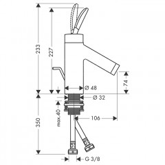 Axor Starck Cмеситель для раковины, на 1 отв, с донным клапаном, цвет: шлифованное золото