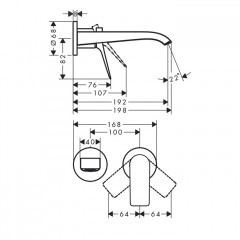 Hansgrohe Vivenis Смеситель для раковины, встраиваемый, цвет: черный матовый