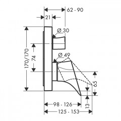 Axor Starck Organic Смеситель для ванны, встраиваемый, с переключателем на 2 потока, цвет: шлифованная бронза