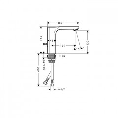 Axor Urquiola Смеситель для раковины, на 1 отв., один источник, с донным клапаном, цвет: сталь