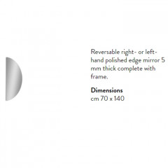 ANTONIO LUPI SPICCHIO Зеркало 140х70х0,5 см., полукруг, на раме, с блестящей кромкой