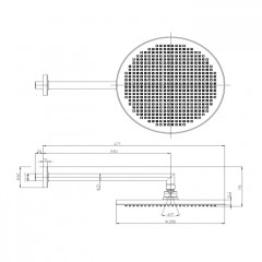 BOSSINI APICE Верхний душ280 мм., с настенным держателем 330 мм., цвет хром