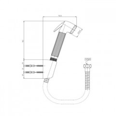 BOSSINI Душевая лейка с клапаном подачи из латуни NIKITA-BRASS с фиксированным держателем из ABS -шлангом дв.фальцевания из латуни 125 см - хром