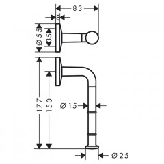 Axor Universal Держатель т/б, подвесной, цвет: шлифованный никель