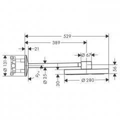 Axor One Верхний душ 28см., с настенным держателем 38.9см., 2 режима, цвет: шлифованная медь