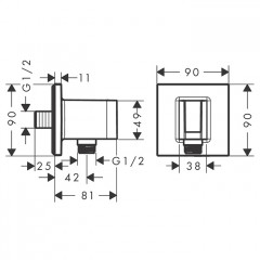 Hansgrohe Держатель ручного душа с выводом, цвет: хром