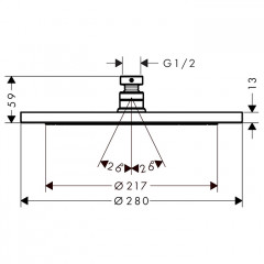 Hansgrohe Croma Верхний душ Ø28см., цвет шлифованная бронза