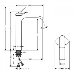 Hansgrohe Vivenis Смеситель для раковины , излив: 22см, цвет: черный матовый