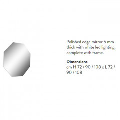 ANTONIO LUPI MODULO Зеркало 1080х1080х25 мм., на раме, с блестящей кромкой, с белой светодиодной подсветкой