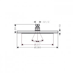 Hansgrohe Rainfinity Верхний душ 280 мм, цвет: полированное золото