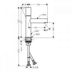 Axor Uno Смеситель для раковины 110, Zero, на 1 отв., цвет: шлифованная бронза