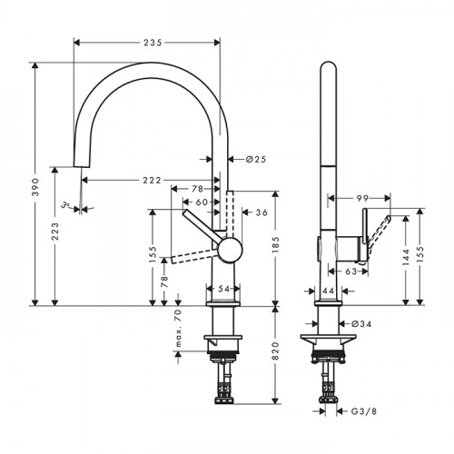 Hansgrohe Talis Смеситель для кухни,220, 1jet, цвет: матовый черный