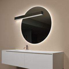 ANTONIO LUPI CIRCUS Зеркало Ø1080 мм., с белой светодиодной подсветкой, с блестящей кромкой, с левосторонним светильником LUCENTE, на раме