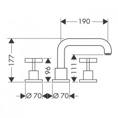 Axor Citterio Смеситель на борт ванны, на 3 отв., цвет: сталь