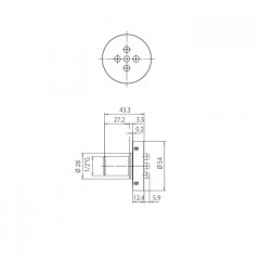 Bossini Liberty Форсунка гидромассажная круглая D54мм, хром