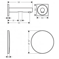 Axor Uno Смеситель для раковины, встраиваемый, излив: 16.1см., электронный, цвет: шлифованная бронза