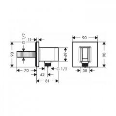 HG Шланговое подключение Hansgrohe FixFit E , цвет: черный матовый