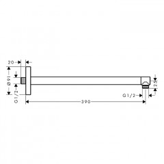 Axor Держатель верхнего душа, настенный, 39см., цвет: шлифованная медь