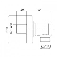 BOSSINI Шланговое подсоединение, цвет античная бронза