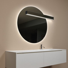 ANTONIO LUPI CIRCUS Зеркало Ø1080 мм., с белой светодиодной подсветкой, с блестящей кромкой, с правосторонним светильником LUCENTE, на раме