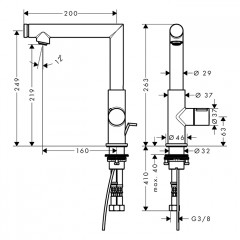 Axor Uno Смеситель для раковины 220 Select, на 1 отв., с донным клапаном, цвет: шлифованное золото