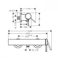 Hansgrohe Finoris Смеситель для душа, настенный, цвет: черный матовый