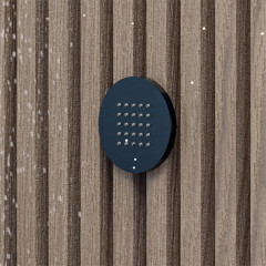 Bossini Боковая лейка душа из латуни TONDO-FLAT-WALL 100 mm - самоочищающийся дождевой спрей - 1/2 M, цвет черный матовый