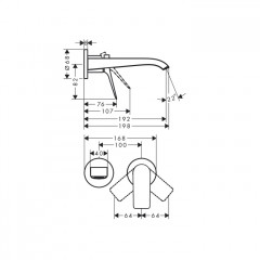 Hansgrohe Vivenis Смеситель для раковины настенный 195 , цвет: хром