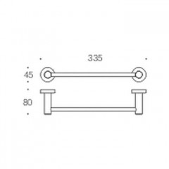 Colombo Plus Полотенцедержатель 33.5см, цвет: PVD графит матовый