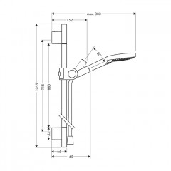 Axor Uno Душевой гарнитур с ручным душем 3jet, штангом и держаелем для душа, цвет: шлифованная медь