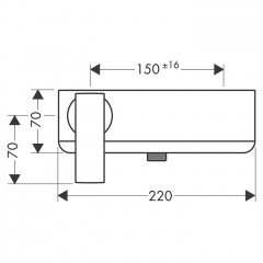 Axor Citterio Смеситель для душа, настенный, цвет: шлифованное золото