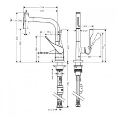 Axor Citterio Select Смеситель для кухни, на 1 отв., с вытяжным изливом, цвет: сталь