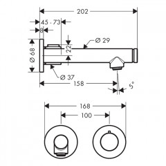 Axor Uno Select Смеситель для раковины, встраиваемый, излив: 15.8см., цвет: полированное золото
