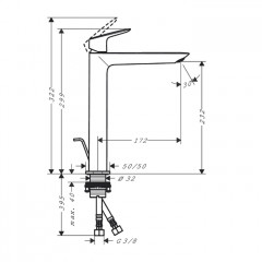 Hansgrohe Logis Смеситель для раковины, 1 отв., с донным клапаном, цвет: хром