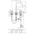 Axor One Смеситель для раковины Sel 170, на 3 отв., круглая ручка, с донным клапаном Push-Open, цвет: шлифованное золото