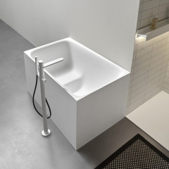 ANTONIO LUPI CUBA Ванна 1250х750х700 мм., сидячая, отдельностоящая, скрытый автоматический перелив, сифон, донный клапан, Flumood, цвет белый матовый