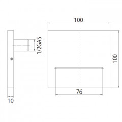 Bossini Bocca OLE' SQUARE Излив для ванной или душа, латунь каскадная суруя 1/2 - хром
