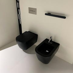 ANTONIO LUPI KOMODO Унитаз подвесной безободковый 540х360х260 мм., в комплекте с крышкой-сиденьем FLAT с системой "soft-close", цвет NERO vматовый