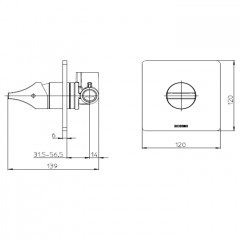 BOSSINI APICE Смеситель для душа встраиваемый, на 1 выход (внешняя часть), цвет черный матовый