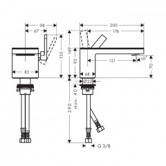 Axor MyEdition Смеситель для раковины, 1 отв., с донным клапаном Push-Open, без панели, цвет: бронза шлифованная