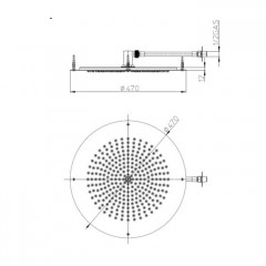BOSSINI DREAM-OKI Верхний душ круглый 470 mm, цвет: черный матовый
