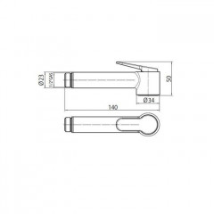 BOSSINI (PALOMA BRASS) Душевая лейка D 34 мм, с клапаном подачи, материал: латунь, цвет черный матовый