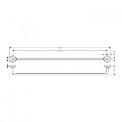Axor Universal Полотенцедержатель 80см., подвесной, цвет шлифованный никель