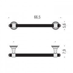 Colombo Hermitage Полотенцедержатель 66см, цвет: хром
