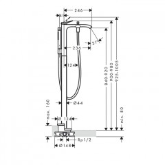 Hansgrohe Vivenis Смеситель для ванны наполньный, с ручной лейкой, цвет: черный матовый