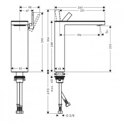 Axor MyEdition Смеситель для раковины 230, на 1 отв., без панели, цвет: шлифованная бронза