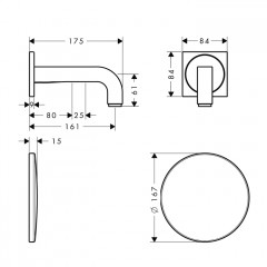Axor Citterio Смеситель для раковины, настенный, электронный, цвет: сталь