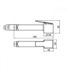 BOSSINI CUBE-BRASS 34 x 34 mm Душевые лейки с клапаном подачи - хром
