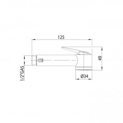 BOSSINI (PALOMA FLAT) Лейка гигиеническая из ABS, цвет черный матовый